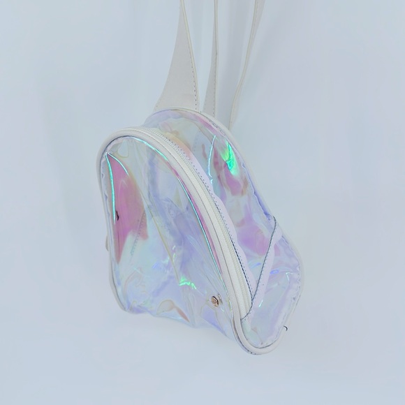 Mini Sling See Through Backpack- Iridescent - Picture 3 of 11